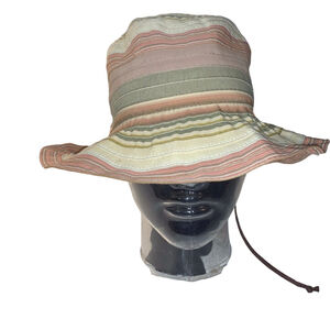 Women's Wallaroo Hat Company Striped Bucket Hat One Size Beige Multicolor